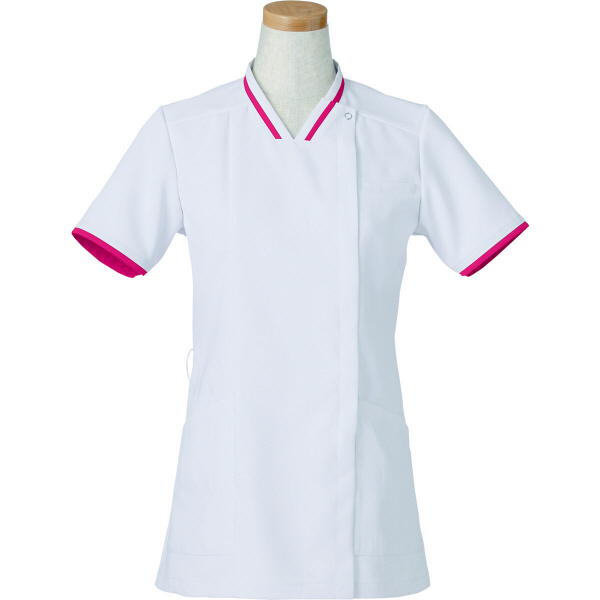 ヤギコーポレーション リゼルヴァ 医療白衣 半袖スクラブジャケット レディス R8642 マゼンダ M 1枚（取寄品）
