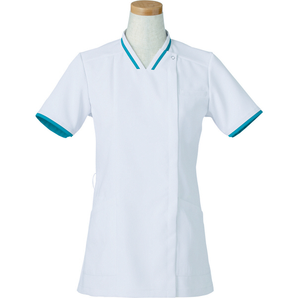 ヤギコーポレーション リゼルヴァ 医療白衣 半袖スクラブジャケット レディス R8642 ターコイズ L 1枚（取寄品）
