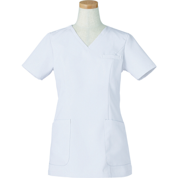 ヤギコーポレーション リゼルヴァ 医療白衣 半袖スクラブジャケット レディス R8643 ホワイト L 1枚（取寄品）