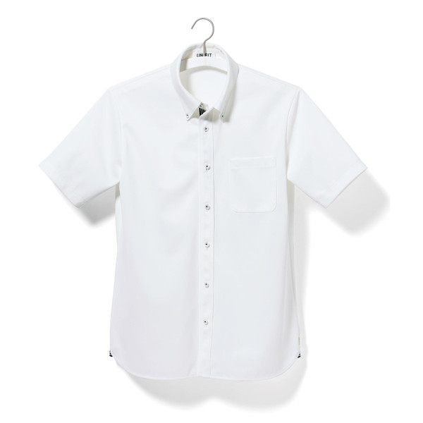 ヤギコーポレーション ユニフィット 介護ユニフォーム 半袖ニットシャツ メンズ UF8485 ホワイト L 1枚（取寄品）