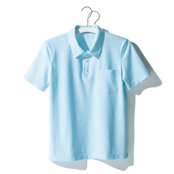 ヤギコーポレーション ユニフィット 介護ユニフォーム 半袖ポロシャツ ユニセックス UF8781 ブルー XS 1枚（取寄品）