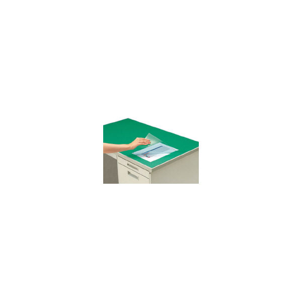 コクヨ デスクマット軟質W 塩化ビニル製 透明グリーン 1447×717ｍｍ マット厚1.7ｍｍ 下敷き付（ライトグリーン） マ-212 1枚