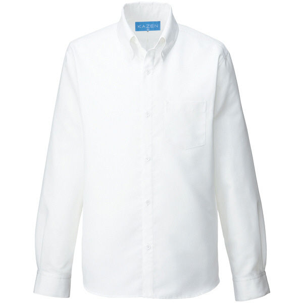 KAZEN（カゼン） メンズシャツ長袖 ホワイト S 610-10 1着（直送品）