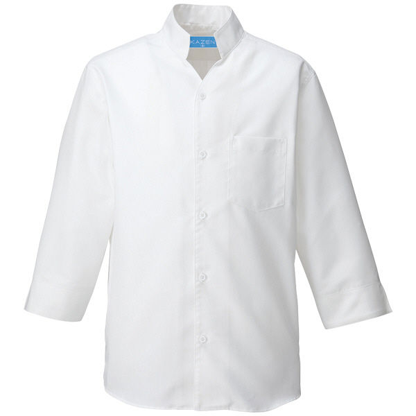 KAZEN（カゼン） シャツ七分袖（男女兼用） ホワイト 3L 626-10 1着（直送品）