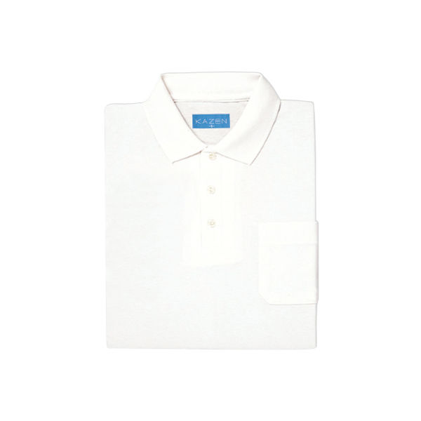 KAZEN（カゼン） ポロシャツ半袖 ホワイト L 237-20 1着（直送品）