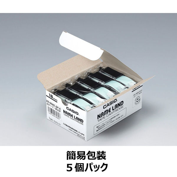 カシオ CASIO ネームランド テープ スタンダード 幅18mm 白ラベル 