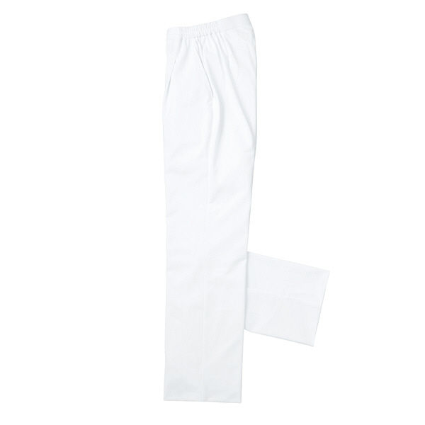 KAZEN レディススラックス 医療白衣 ホワイト S 163-20（直送品）