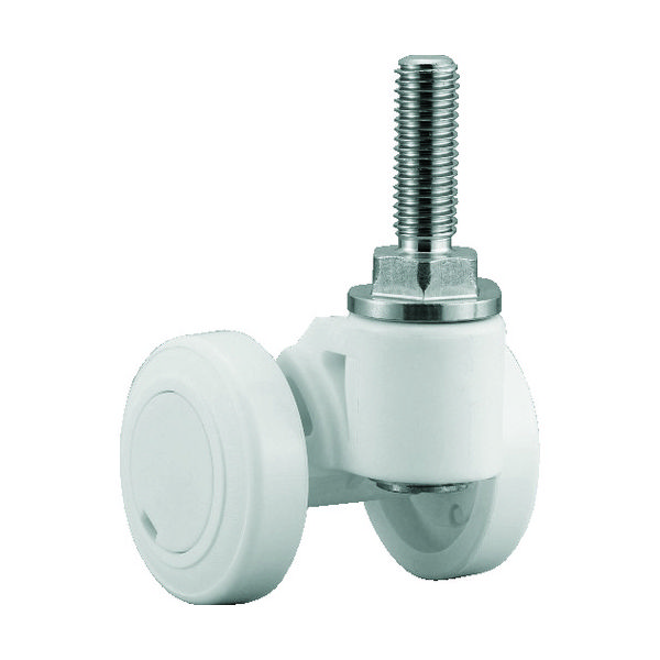 パーツ精工 パーツ キャスパッド ねじ込み式双輪キャスターナイロン車 荷重58.8 白 CNBS50W 1個 305-3997（直送品）