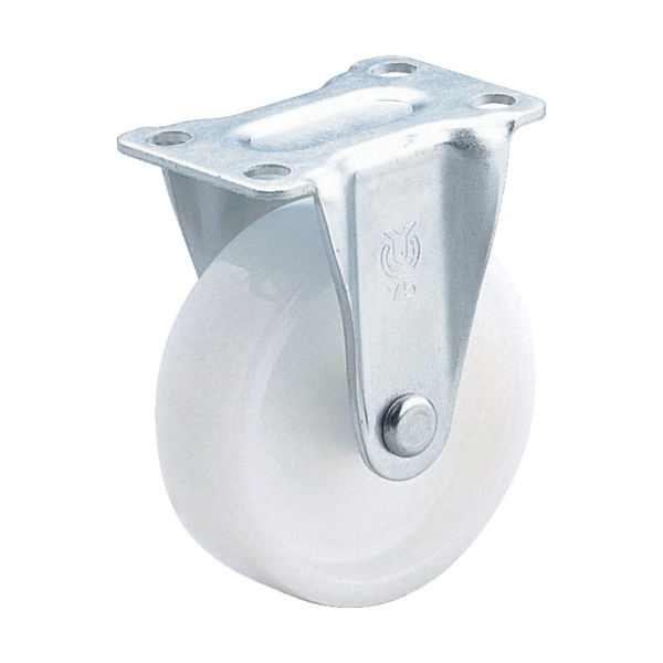 ユーエイ プレート式 固定 キャスター ナイロン 車輪径100mm Sタイプ SR型 取付寸法82×40 SR-100N 1個（直送品）