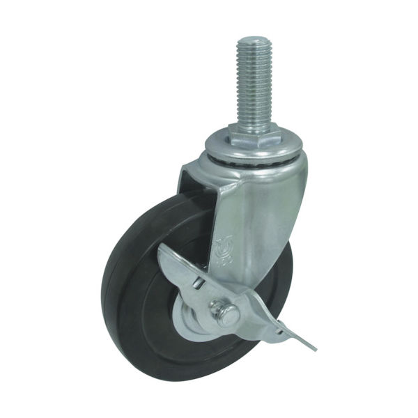 ねじ込み式キャスター STシリーズ （ゴム車・ロングねじタイプ） 自在ストッパー付
