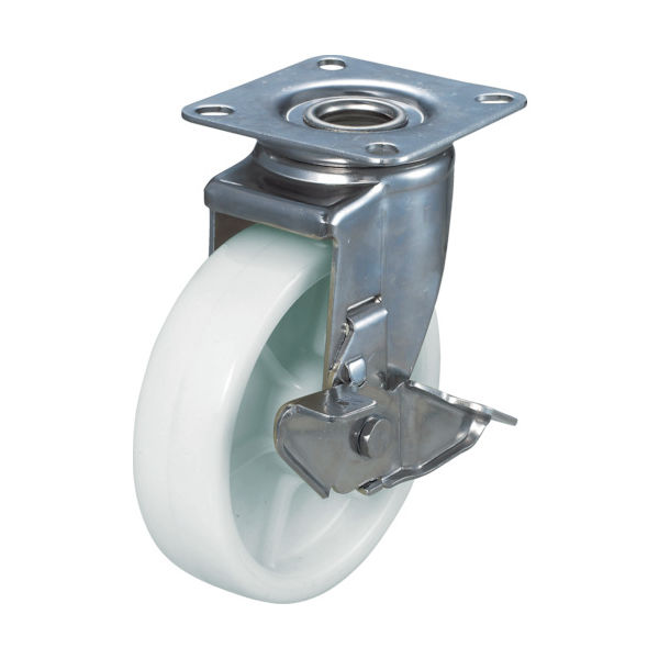 トラスコ中山 TRUSCO ナイロンキャスター ステンレス金具 自在ストッパー付 Φ100 TYSNJ-100S 1個 278-1841（直送品）