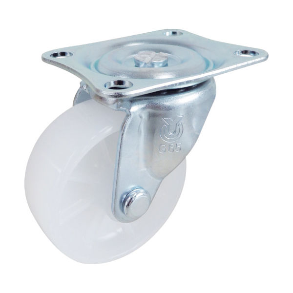 ユーエイ プレート式 自在 キャスター ナイロン 車輪径65mm Gタイプ G型 取付寸法55×42 G-65N 1個 342-2321（直送品）