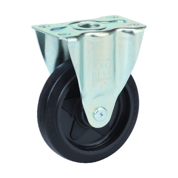 トラスコ中山 TRUSCO プレス製省音キャスター ゴム車輪 固定 Φ150 TXK-150 1個 255-9641（直送品）