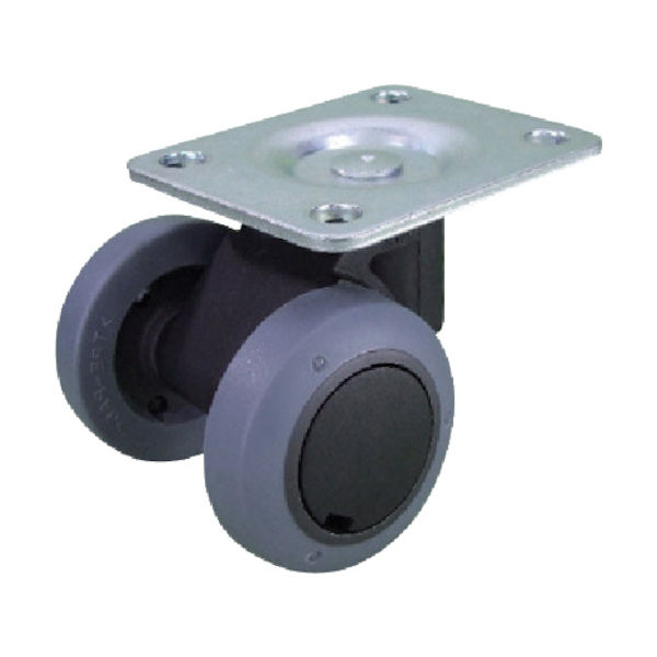 パーツ精工 パーツ キャスパッド プレート式双輪キャスターエラストマー車 荷重58.8 黒 CNPF50UB 1個(1台) 320-0655（直送品）
