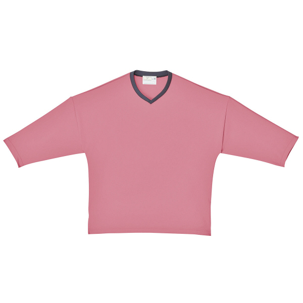 トンボ キラク 検診用シャツ（男女兼用） CM843 ピンク S 検診用ウェア（患者衣・検査衣・検査着） 1枚（取寄品）