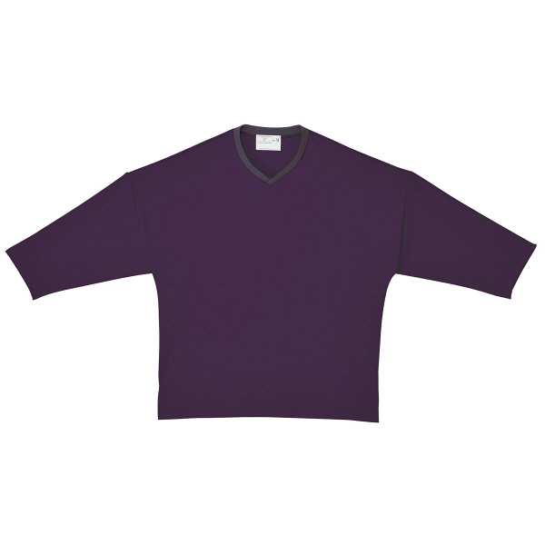 トンボ キラク 検診用シャツ（男女兼用） CM843 バイオレット S 検診用ウェア（患者衣・検査衣・検査着） 1枚（取寄品）