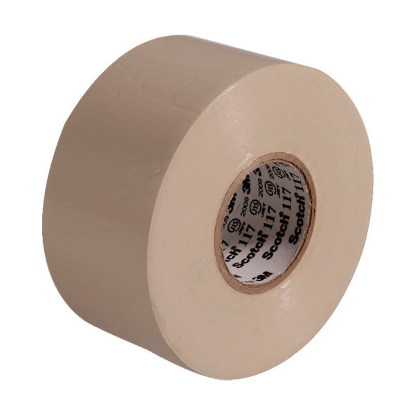 スリーエム ジャパン 3M ビニールテープ 117 ベージュ 38mmX20m BEI 38X20 1巻 356-0015（直送品）