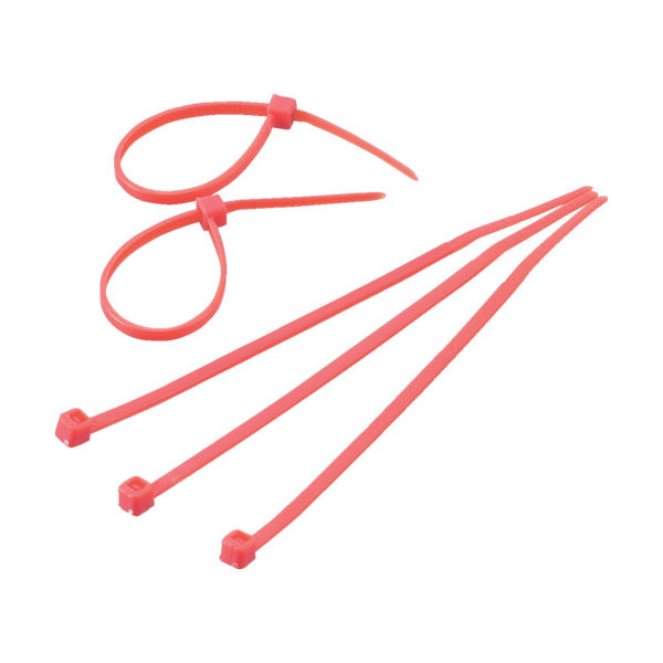 トラスコ中山 TRUSCO カラーケーブルタイ 赤 幅3.6X150mm最大結束Φ36標準型 TRCVR-150R 1袋(100本)（直送品）