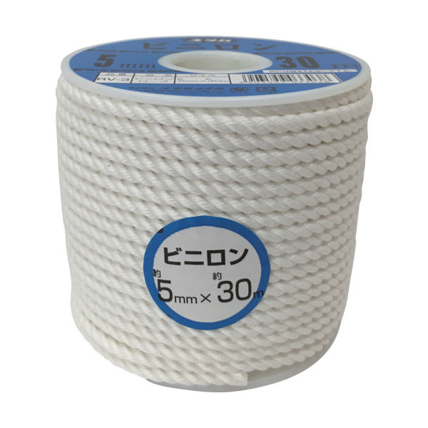 ユタカメイク ロープ ビニロンロープボビン巻 5φ×30m RV-3 1巻 367-6862（直送品）
