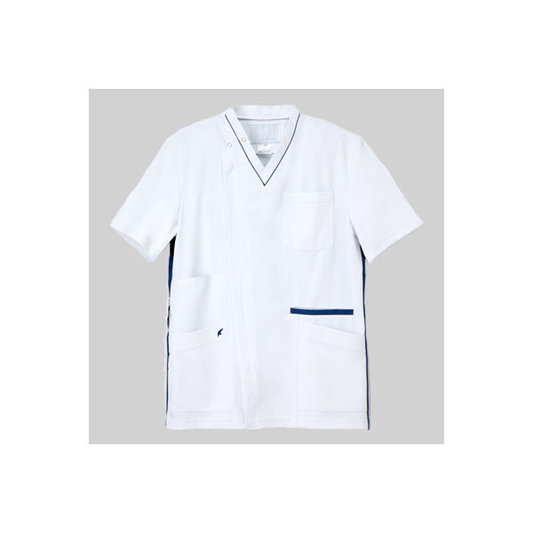 ナガイレーベン ほまれVitamin 男子スクラブ 医療白衣 半袖 Tロイヤルブルー S LX-4087（取寄品）