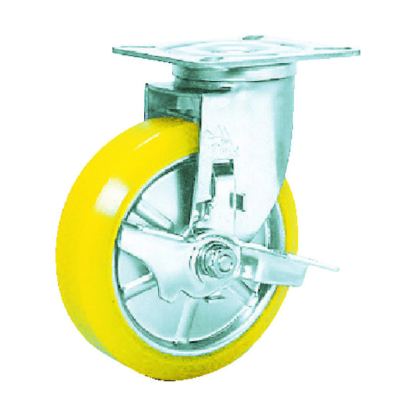 シシクSISIKUアドクライス シシク ステンレスキャスター 制電性ウレタン車輪自在ストッパー付 SUNJB-125-SEUW 1個（直送品）