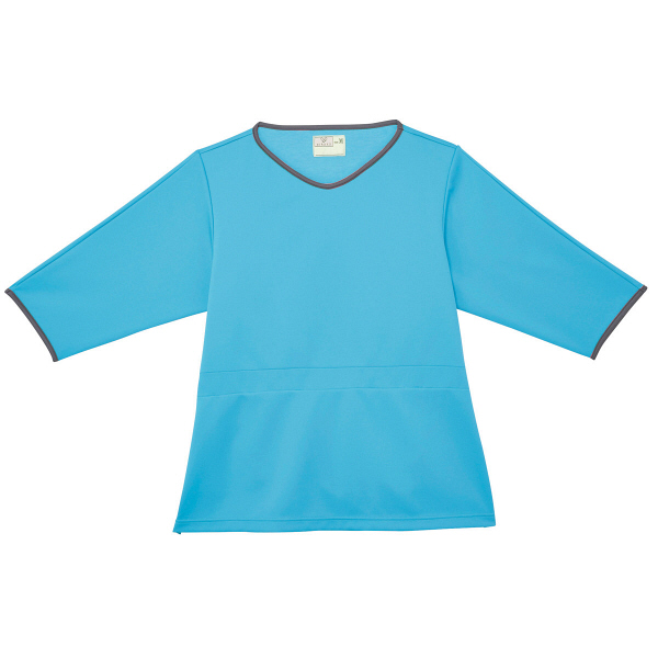 トンボ キラク レディス検診シャツ CR846 アクアブルー S 検査衣（患者衣・検診衣） 1枚（取寄品）