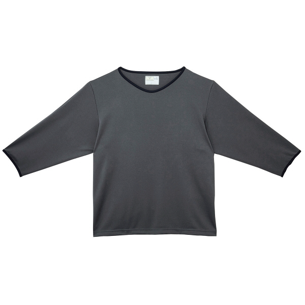 トンボ キラク メンズ検診用シャツ CR847 チャコールグレー L 検査衣（患者衣・検診衣） 1枚（取寄品）