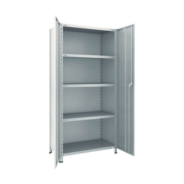 TRUSCO スチールラック 軽量棚両開扉付 875X450XH1800 天地5段 ネオグレー 63X-T25 NG 1台(1個)（直送品）
