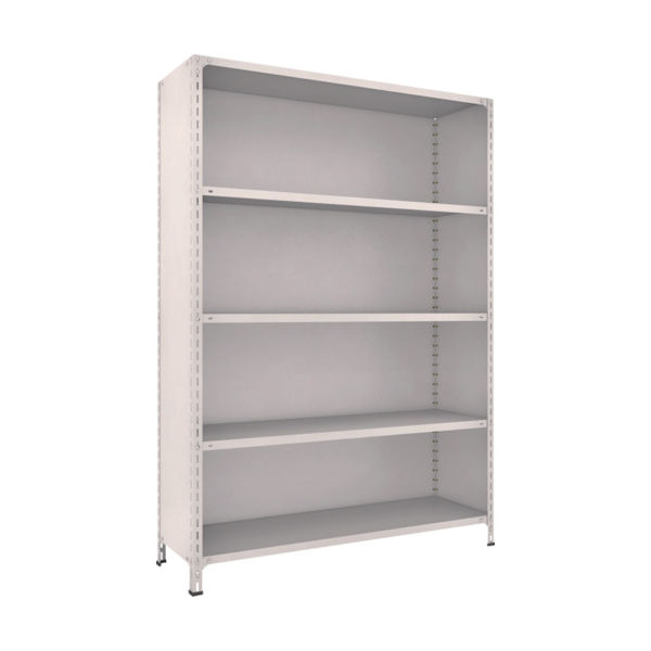 TRUSCO スチールラック 軽量棚背板・側板付 W1500XD450X2100 5段 ネオグレー 75X-25 NG 1台(1個)（直送品）