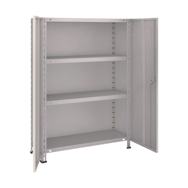 TRUSCO スチールラック 軽量棚両開扉付 875X383XH1200 天地4段 ネオグレー 43V-T24 NG 1台(1個)（直送品）