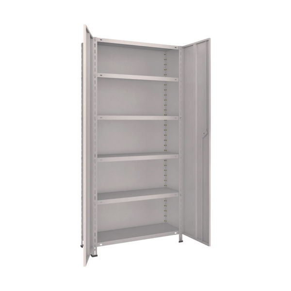 TRUSCO スチールラック 軽量棚両開扉付 875X300XH1800 天地6段 ネオグレー 63V-T26 NG 1台(1個)（直送品）