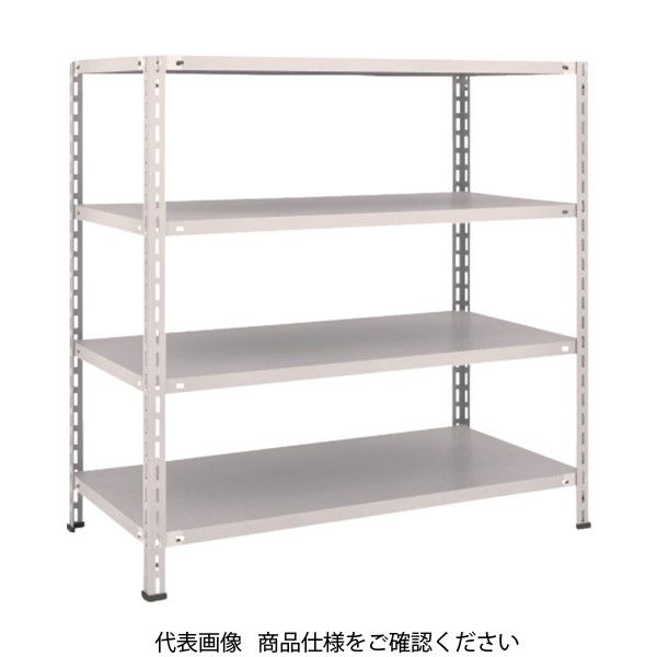 TRUSCO スチールラック 軽量棚 中棚ボルトレス型1200X600X1200 4段 ネオグレー L44W-14 NG 1台(1個)（直送品）