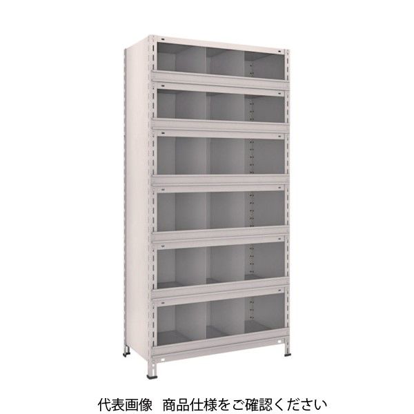 TRUSCO スチール製軽量ボルト式棚 縦仕切前当付 W875×D450×H1800 3列6段 ネオグレー 63X-57 NG 1台(1個)（直送品）