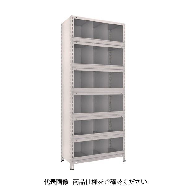 TRUSCO スチール製軽量ボルト式棚 縦仕切前当付 W875×D450×H2100 3列6段 ネオグレー 73X-57 NG 1台(1個)（直送品）