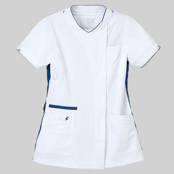 ナガイレーベン ほまれVitamin チュニック 医療白衣 半袖 Tロイヤルブルー EL LX-4082（取寄品）