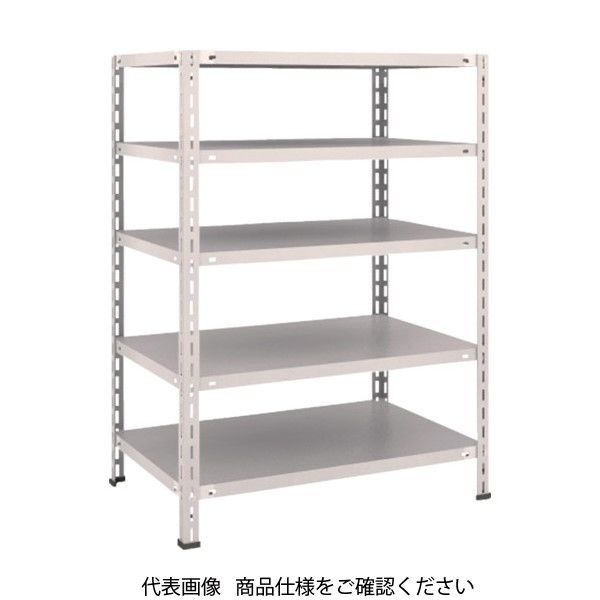 TRUSCO スチールラック 軽量棚 中棚ボルトレス型 875X600X1200 5段 ネオグレー L43W-15 NG 1台(1個)（直送品）