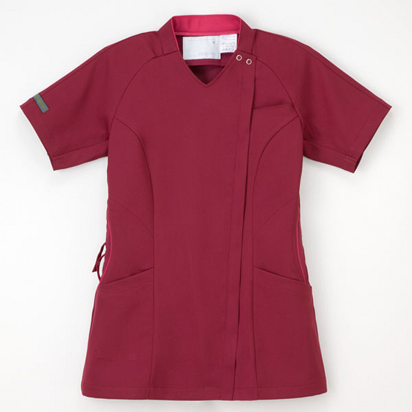 ナガイレーベン PRO-FUNCTION 女子スクラブ 医療白衣 半袖 バーガンディ S ML-5362（取寄品）