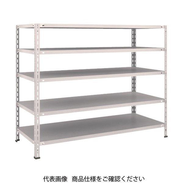 TRUSCO スチールラック 軽量棚 中棚ボルトレス型1500X600X1200 5段 ネオグレー L45W-15 NG 1台(1個)（直送品）