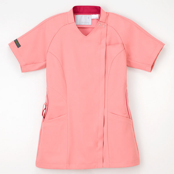 ナガイレーベン PRO-FUNCTION 女子スクラブ 医療白衣 半袖 コーラルピンク S ML-5362（取寄品）