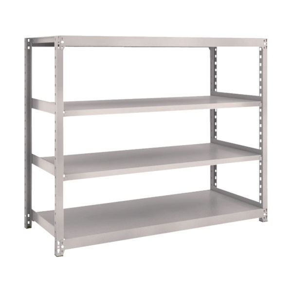 TRUSCO スチールラック M2型軽中量棚 1460×600×H1200 4段 単体 ネオグレー M2-4564 NG 1セット(1個)（直送品）