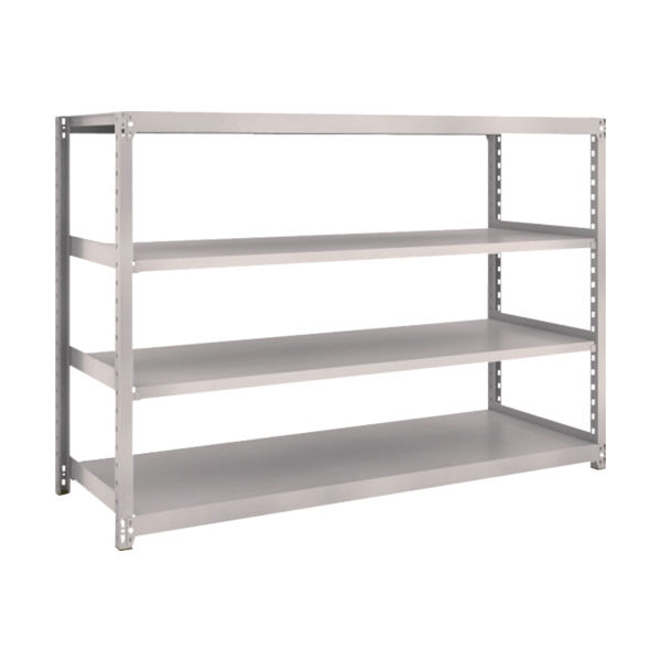 TRUSCO スチールラック M2型軽中量棚 1760×600×H1200 4段 単体 ネオグレー M2-4664 NG 1セット(1個)（直送品）