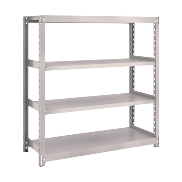 TRUSCO スチールラック M2型軽中量棚 1160×450×H1200 4段 単体 ネオグレー M2-4444 NG 1セット(1個)（直送品）