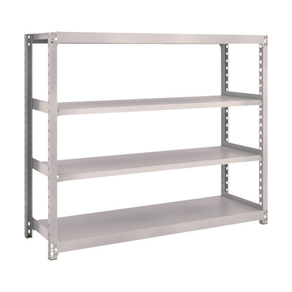 TRUSCO スチールラック M2型軽中量棚 1460×450×H1200 4段 単体 ネオグレー M2-4544 NG 1セット(1個)（直送品）