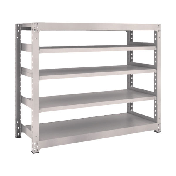 TRUSCO スチールラック M3型中量棚 1500×571×H1200 5段 単体 ネオグレー M3-4565 NG 1セット(1個)（直送品）