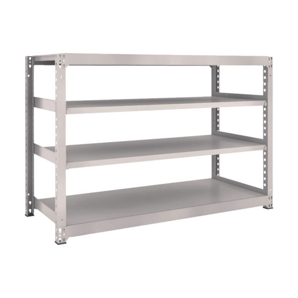 TRUSCO スチールラック M3型中量棚 1800×721×H1200 4段 単体 ネオグレー M3-4674 NG 1セット(1個)（直送品）