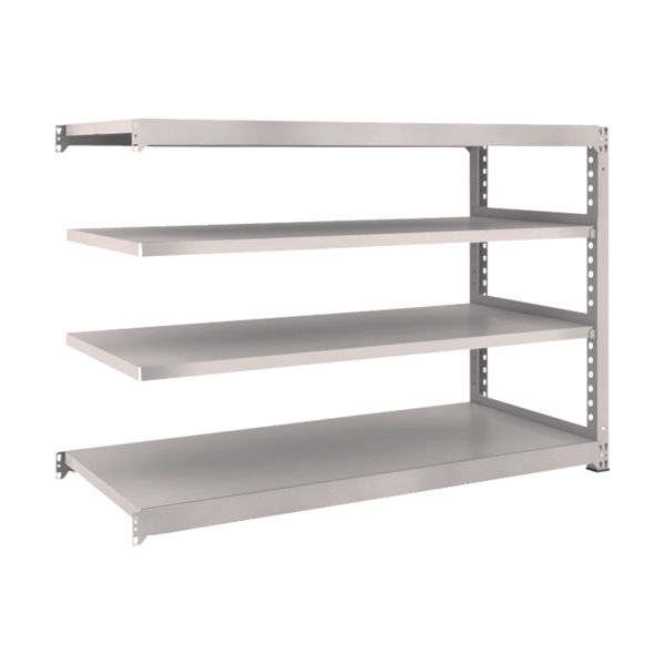 TRUSCO スチールラック M3型中量棚 1800×721×H1200 4段 連結 ネオグレー M3-4674B NG 1セット(1個)（直送品）