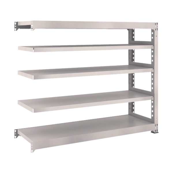 TRUSCO スチールラック M3型中量棚 1500×471×H1200 5段 連結 ネオグレー M3-4555B NG 1セット(1個)（直送品）