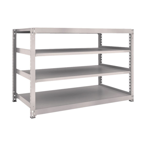 TRUSCO スチールラック M3型中量棚 1800×921×H1200 4段 単体 ネオグレー M3-4694 NG 1セット(1個)（直送品）