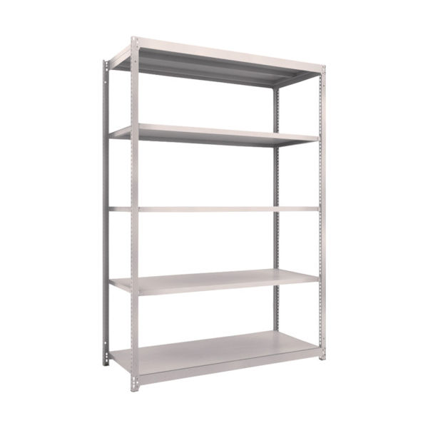 TRUSCO スチールラック M1.5型軽中量棚 1460X595XH2100 5段単体 ネオグレー M1.5-7565 NG（直送品）