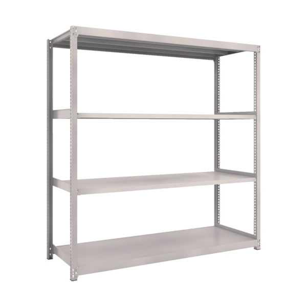 TRUSCO スチールラック M2型軽中量棚 1760×600×H1800 4段 単体 ネオグレー M2-6664 NG 1セット(1個)（直送品）